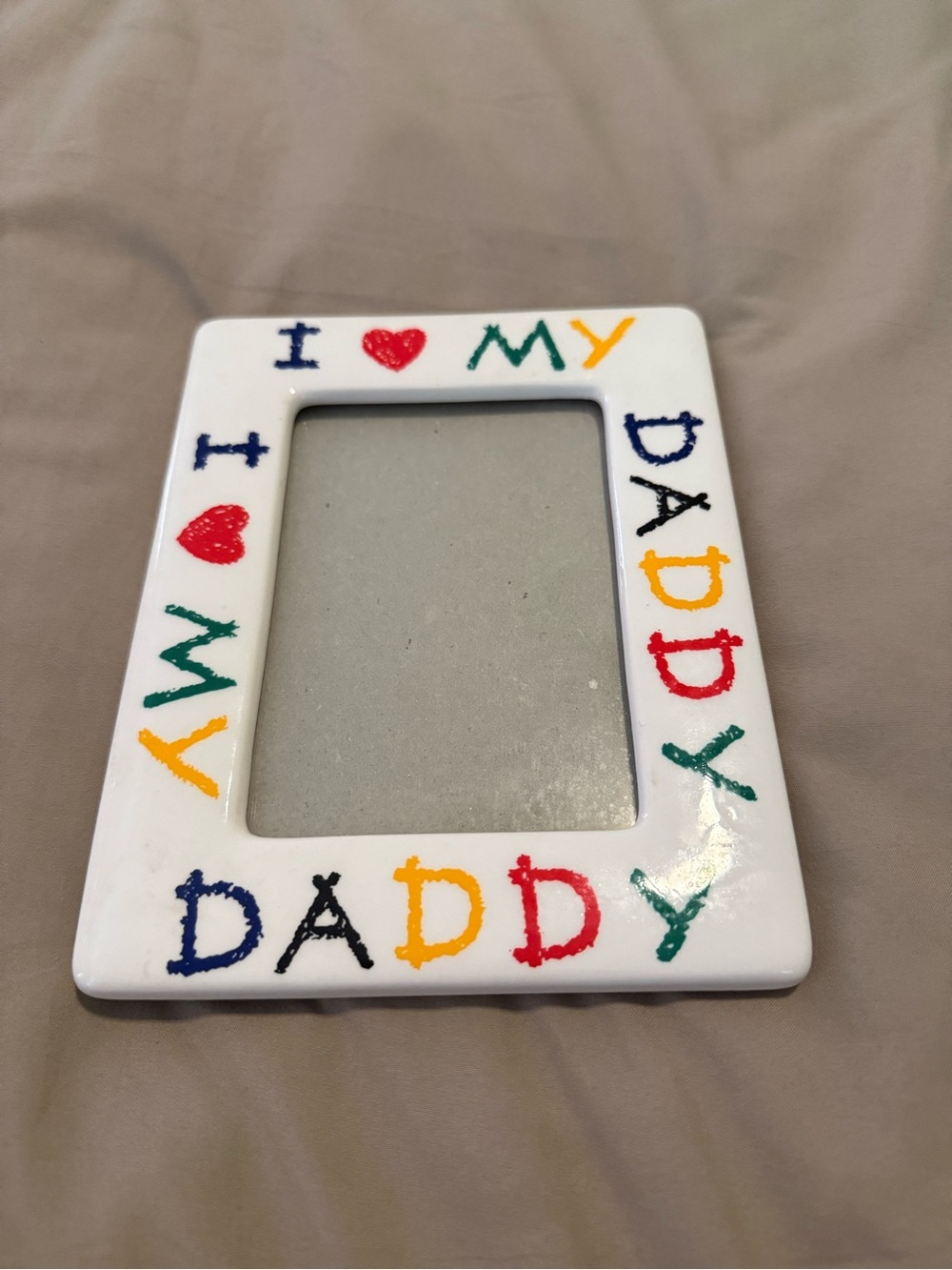 Vintage 1990s ‘I Love My Daddy’ Ceramic Picture Frame 3.5 X 5 Photo